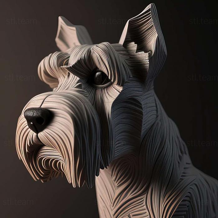 3D model Zwergschnauzer dog (STL)